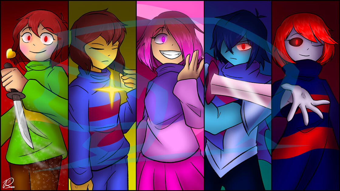 Chara, Frisk, Betty, Kris, Player